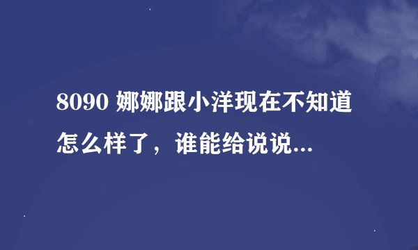 8090 娜娜跟小洋现在不知道怎么样了，谁能给说说啊，谢谢了