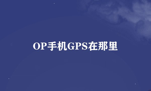 OP手机GPS在那里