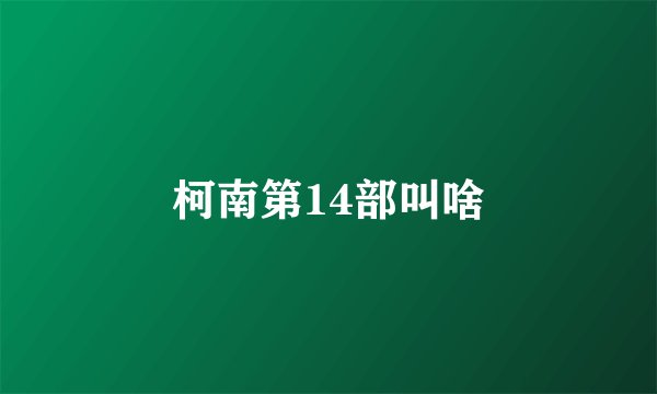柯南第14部叫啥