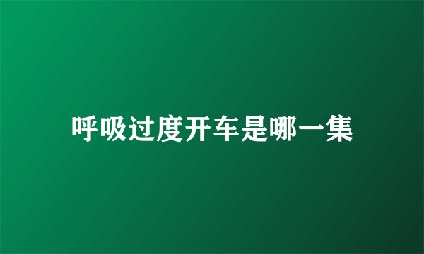 呼吸过度开车是哪一集