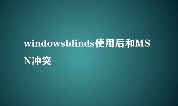 windowsblinds使用后和MSN冲突