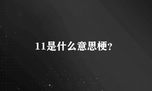 11是什么意思梗？