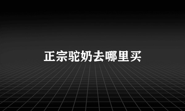 正宗驼奶去哪里买