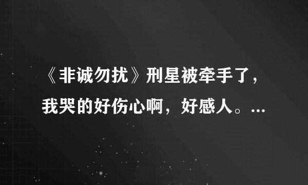 《非诚勿扰》刑星被牵手了，我哭的好伤心啊，好感人。爱情终究还是要等待的！