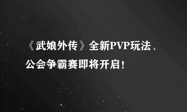 《武娘外传》全新PVP玩法、公会争霸赛即将开启！