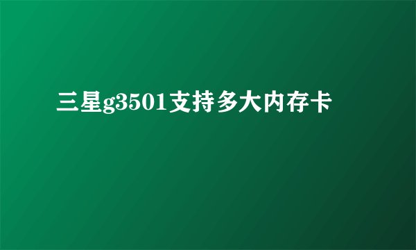 三星g3501支持多大内存卡