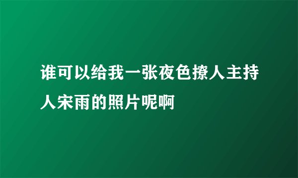 谁可以给我一张夜色撩人主持人宋雨的照片呢啊