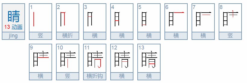 睛的组词有哪些？