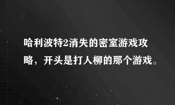 哈利波特2消失的密室游戏攻略，开头是打人柳的那个游戏。