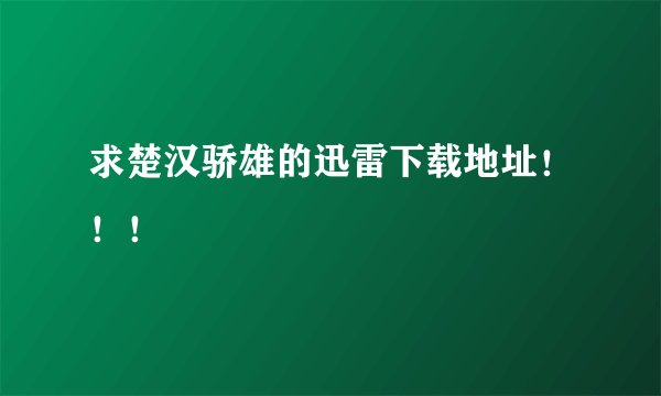 求楚汉骄雄的迅雷下载地址！！！