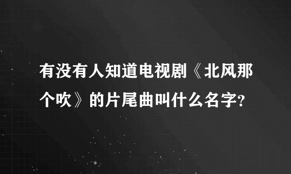 有没有人知道电视剧《北风那个吹》的片尾曲叫什么名字？