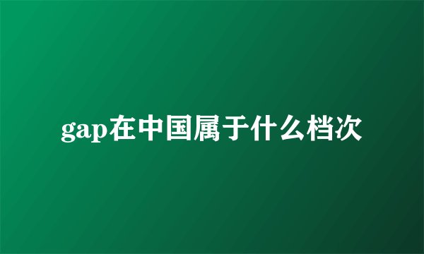 gap在中国属于什么档次