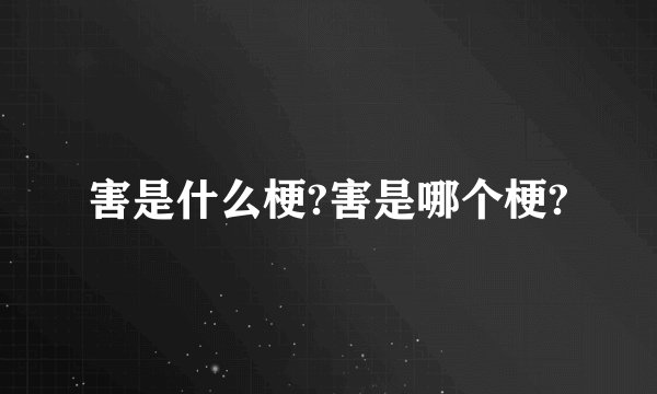 害是什么梗?害是哪个梗?