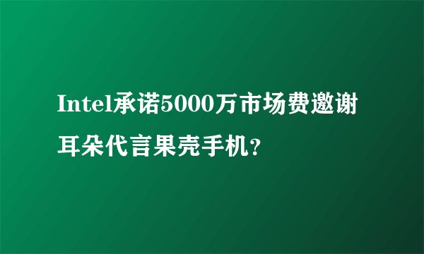 Intel承诺5000万市场费邀谢耳朵代言果壳手机？
