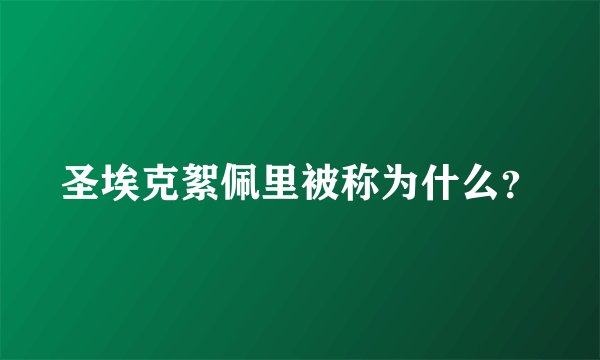 圣埃克絮佩里被称为什么？