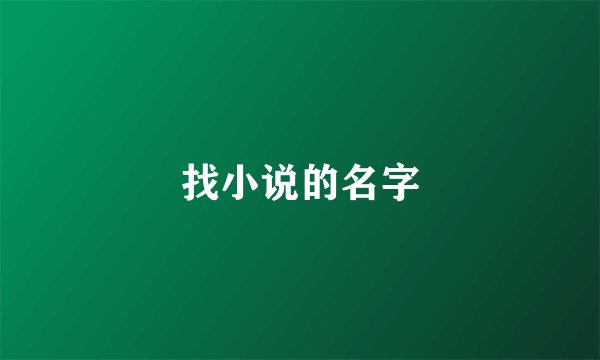 找小说的名字