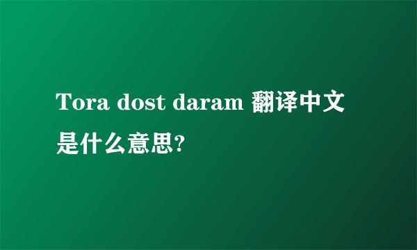Tora dost daram 翻译中文是什么意思?