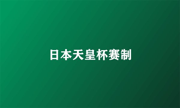 日本天皇杯赛制