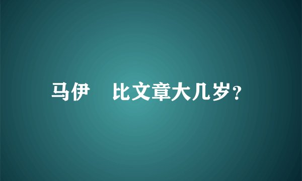 马伊琍比文章大几岁？