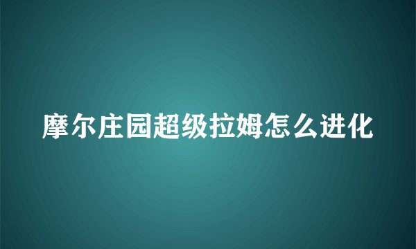 摩尔庄园超级拉姆怎么进化