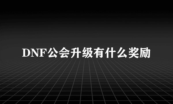 DNF公会升级有什么奖励