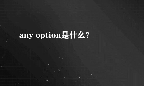 any option是什么?