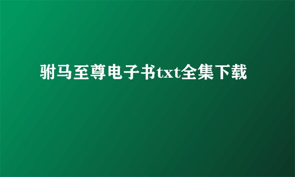 驸马至尊电子书txt全集下载
