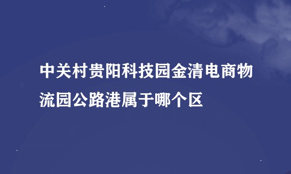 中关村贵阳科技园金清电商物流园公路港属于哪个区