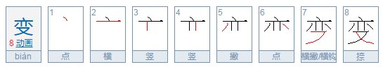 变的偏旁是什么？