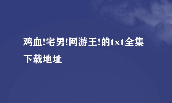 鸡血!宅男!网游王!的txt全集下载地址