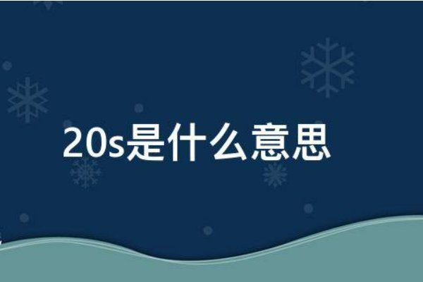 20s是什么意思?