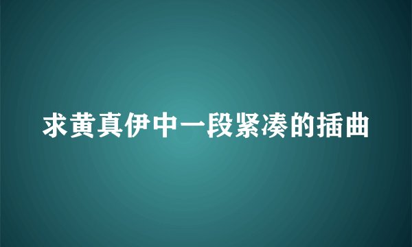 求黄真伊中一段紧凑的插曲