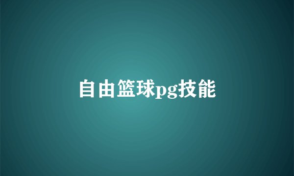 自由篮球pg技能
