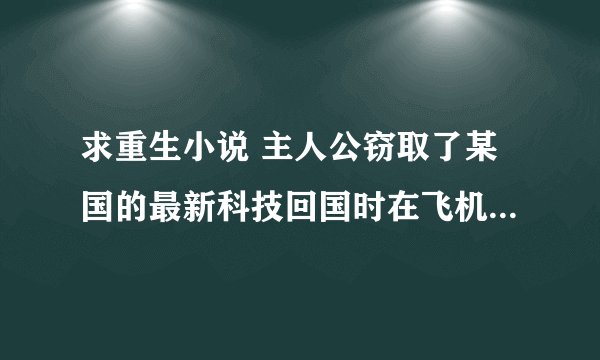 求重生小说 主人公窃取了某国的最新科技回国时在飞机上遇到事故回到了八几年发展商业从卖游戏给某国发家