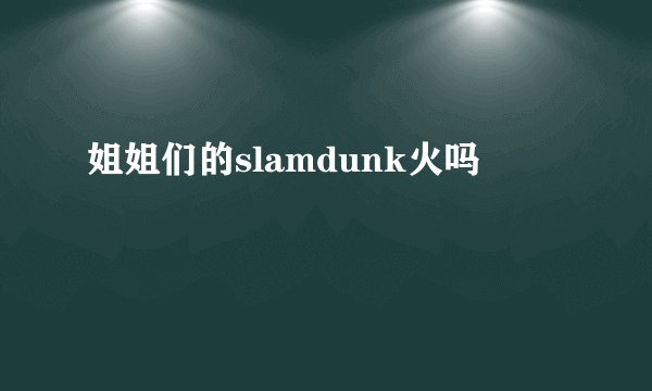 姐姐们的slamdunk火吗