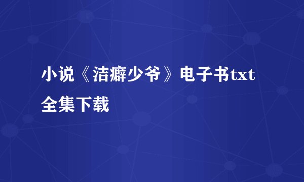小说《洁癖少爷》电子书txt全集下载