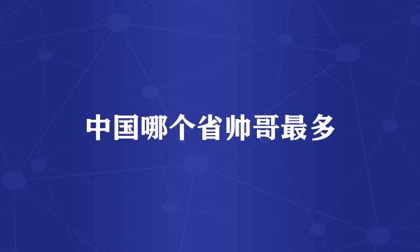 中国哪个省帅哥最多