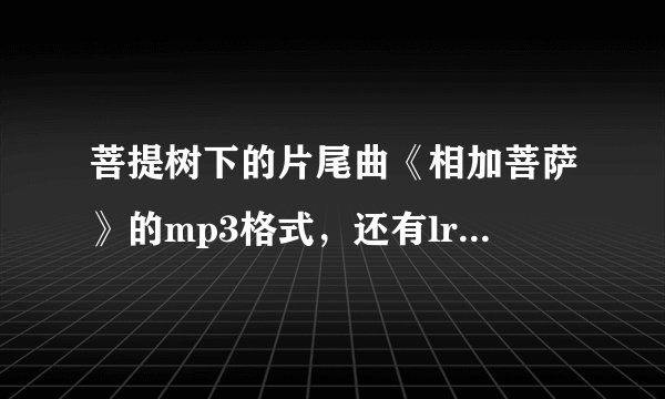 菩提树下的片尾曲《相加菩萨》的mp3格式，还有lrc的歌词