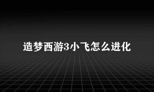 造梦西游3小飞怎么进化