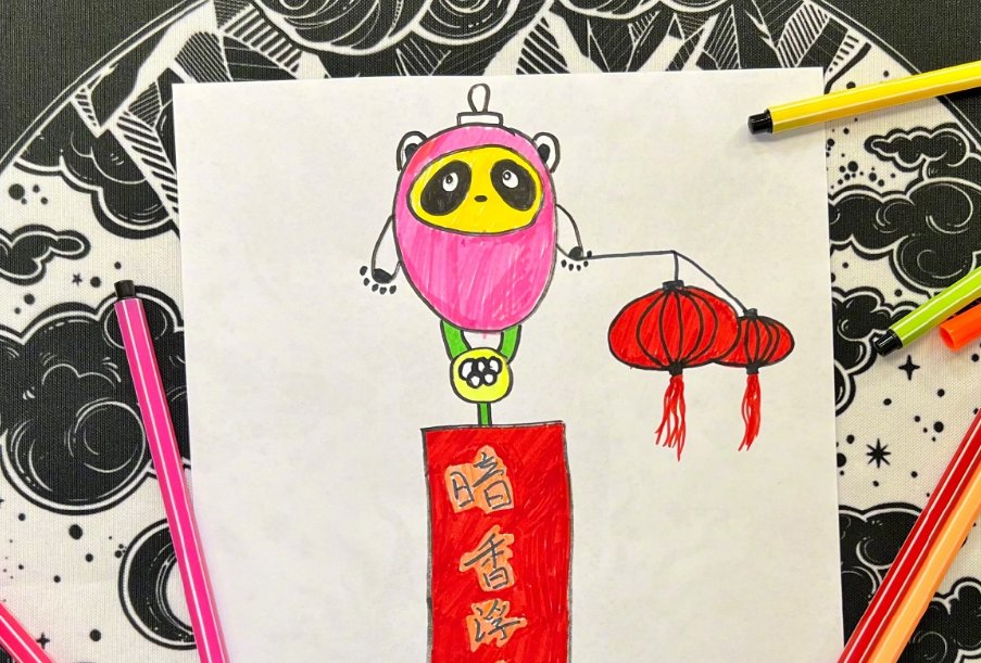 杨颖又一次登上热搜，只因画了一张冰墩墩，她的画画水平如何？