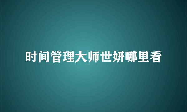 时间管理大师世妍哪里看