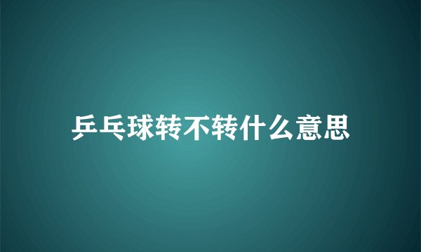 乒乓球转不转什么意思