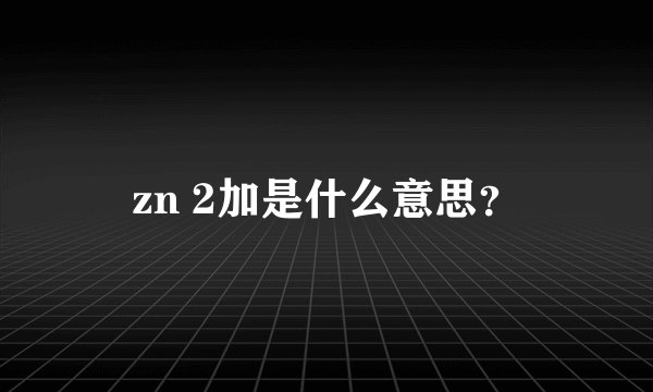zn 2加是什么意思？