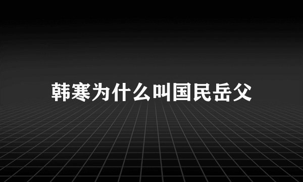 韩寒为什么叫国民岳父