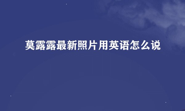 莫露露最新照片用英语怎么说