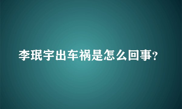李珉宇出车祸是怎么回事？