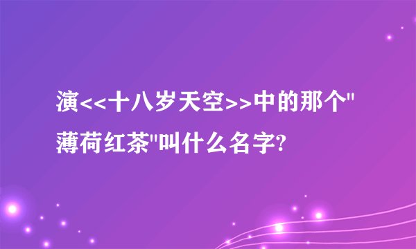 演<<十八岁天空>>中的那个