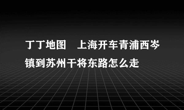 丁丁地图 上海开车青浦西岑镇到苏州干将东路怎么走