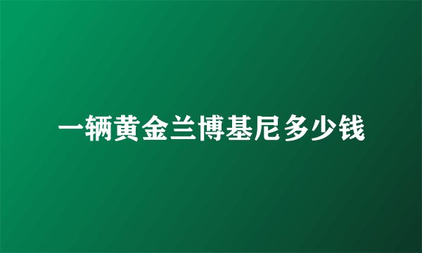 一辆黄金兰博基尼多少钱