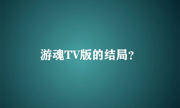 游魂TV版的结局？